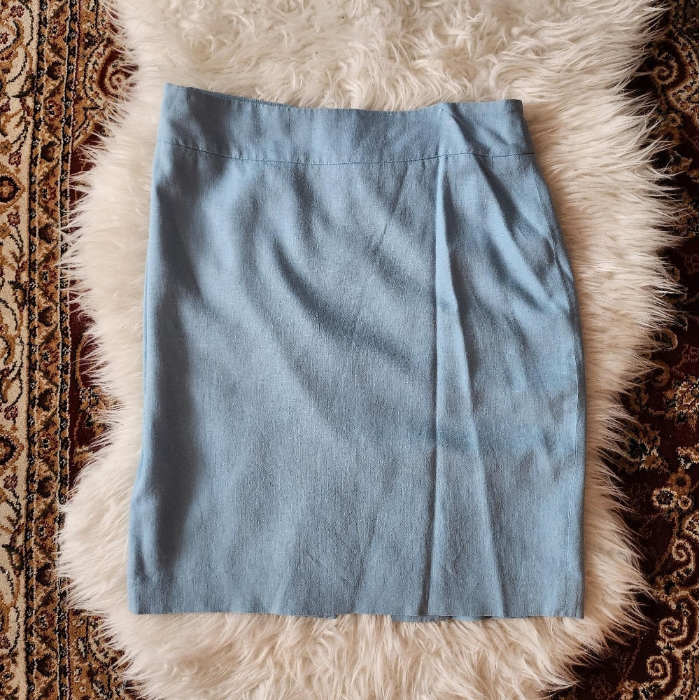 Carriere Studio Pastel Blue Pencil Skirt